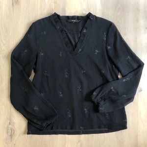 VERO MODA black lined top with stitched tie